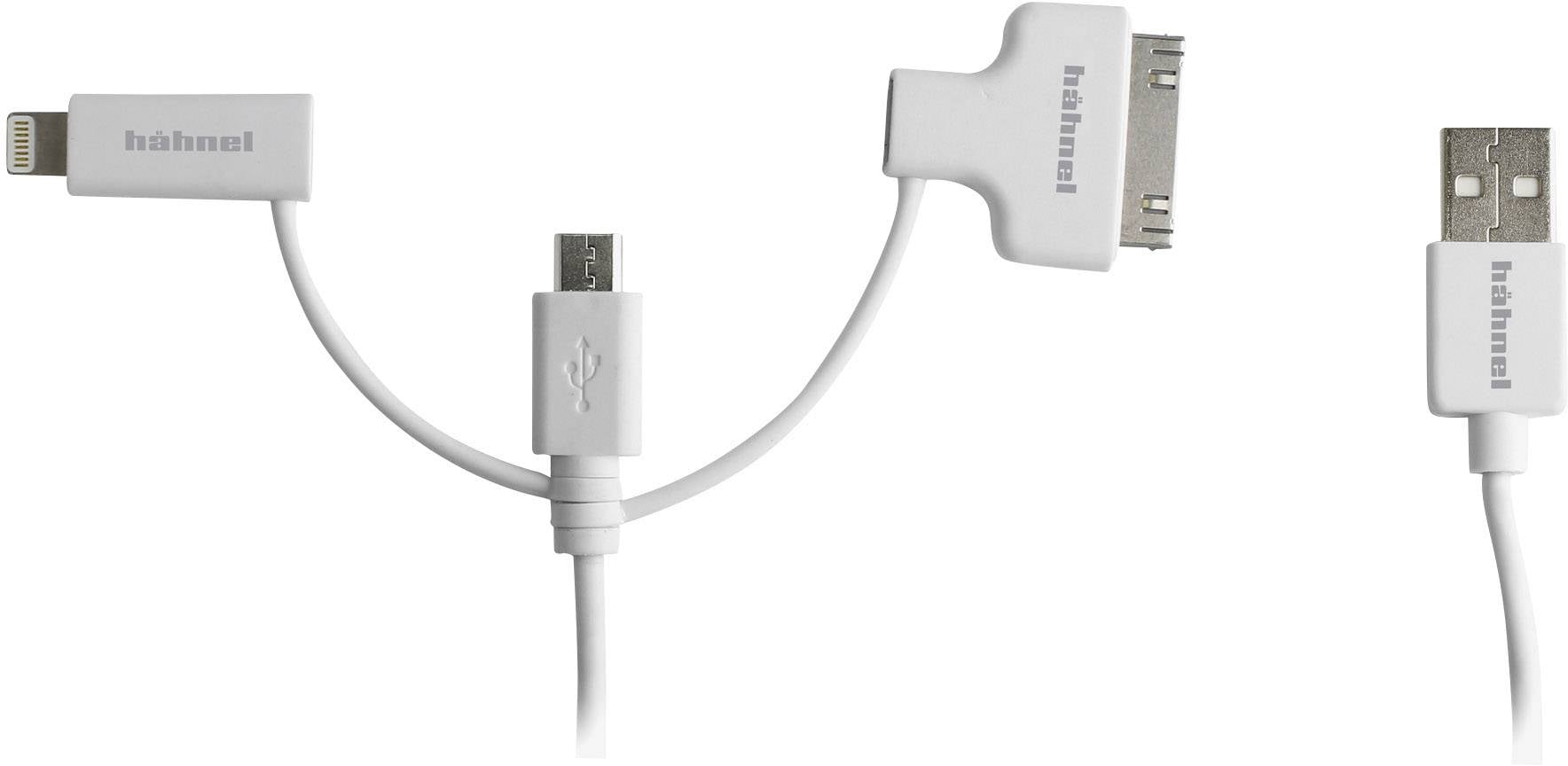 Hähnel Fototechnik Câble de charge USB USB-A mâle, Connecteur Lightning , USB-Micro-B mâle, Connecteur 30 pôles 1.50 m b