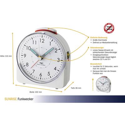 TFA Dostmann Timer VISUAL Minuteur blanc analogique, Montre, Top Prix