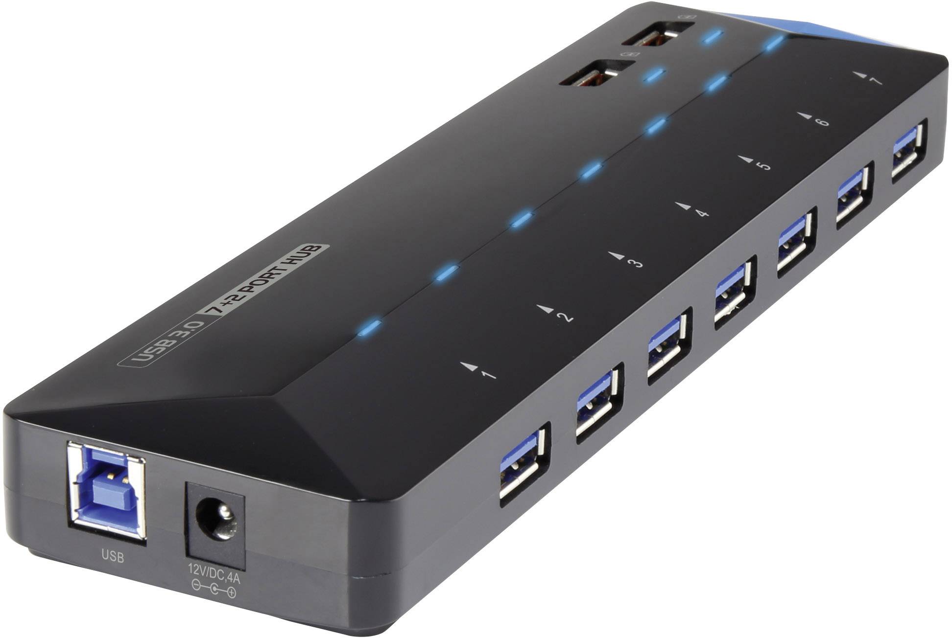 Hub Usb 3 0 Renkforce 7 2 Ports Avec Port De Charge Rapide Avec Leds