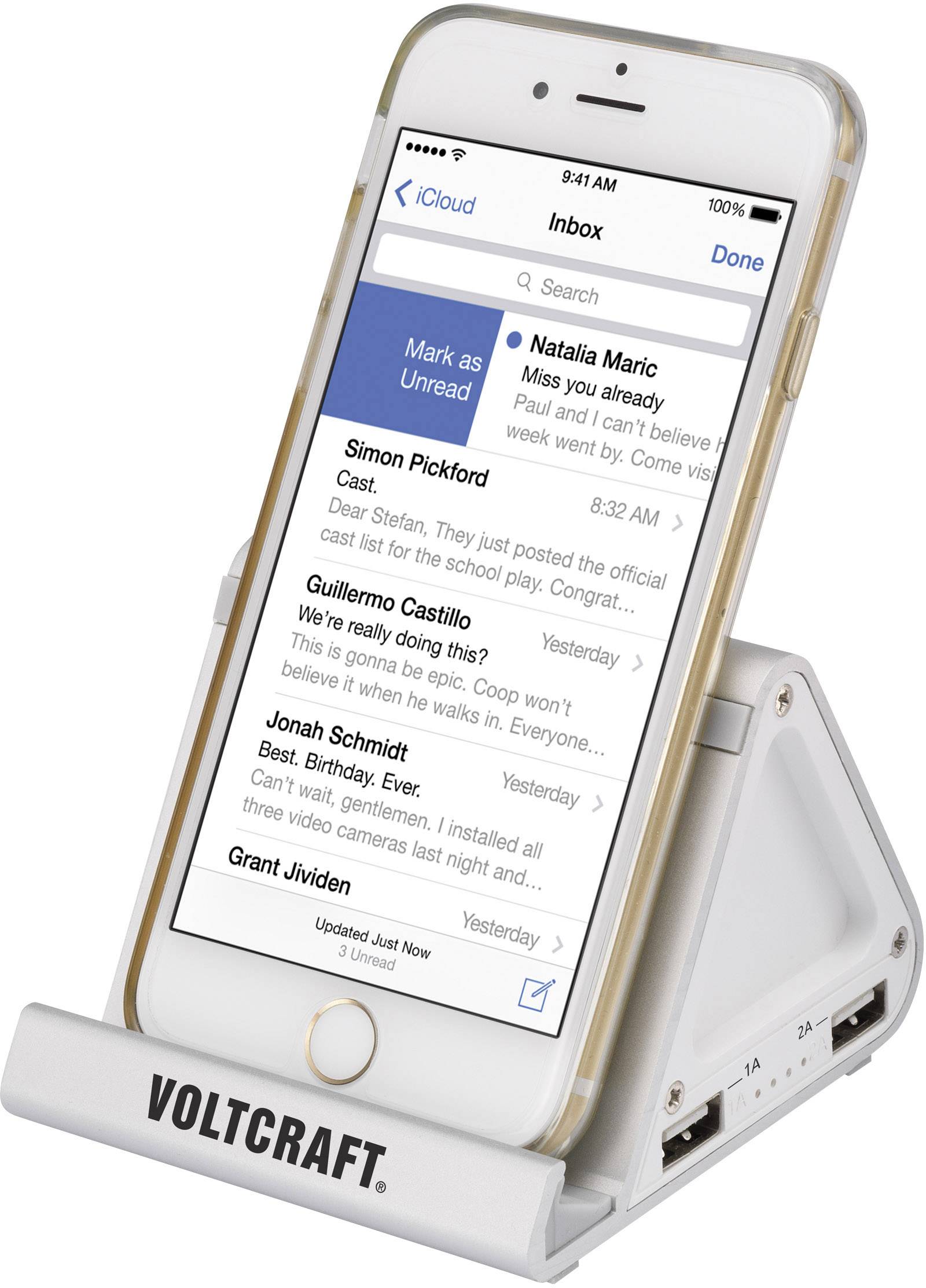 VOLTCRAFT PB-10 Standfuß Powerbank (batterie supplémentaire) 7800 mAh Li-Ion argent-4