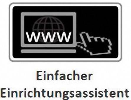 Un symbole représente un écran d'ordinateur avec l'inscription 'WWW' et une flèche, sous lequel est écrit 'Assistant de configuration simplifié'.