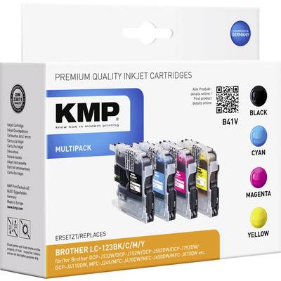 KMP Encre remplace Brother LC-123 compatible pack bundle noir, cyan, magenta, jaune B41V 1525,0050