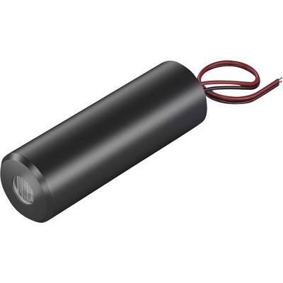 Batterie cylindrique noire avec des fils de connexion rouges et noirs sortant d'une extrémité.