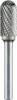 Fraise cylindrique à bout arrondi -Forme C- de 10 mm (WRC) Alpen 779606110100 Carbure Diam. tige 6 mm