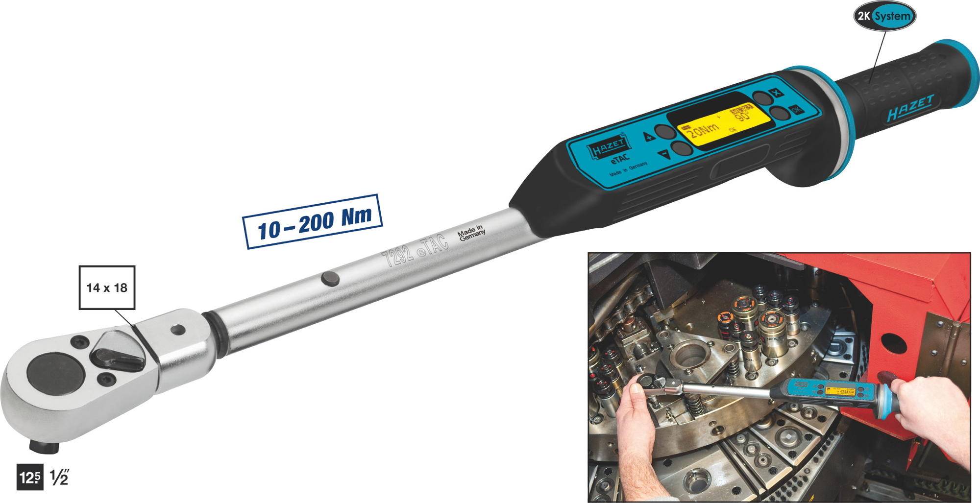 Cle Dynamometrique Electronique Hazet 7292 Etac Avec Cliquet Reversible 1 2 12 5 Mm 10 200 Nm 1 Pc S Conrad Electronic Suisse