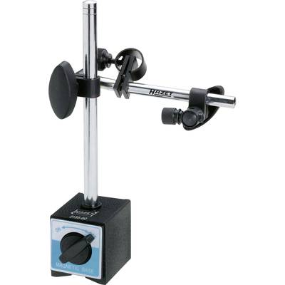 Un pied magnétique avec support réglable pour la fixation d'outils, principalement utilisé dans les ateliers ou les laboratoires.