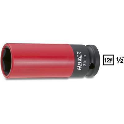 Douille à impact rouge Hazet de 21 mm avec un carré d'entraînement de 12,5 mm (1/2 pouce).