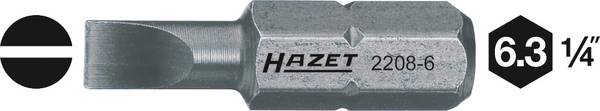 Embout pour vis à tête fendue 6 mm Hazet 2208-9 Acier spécial  Forme (embouts): C 6.3 1 pc(s)