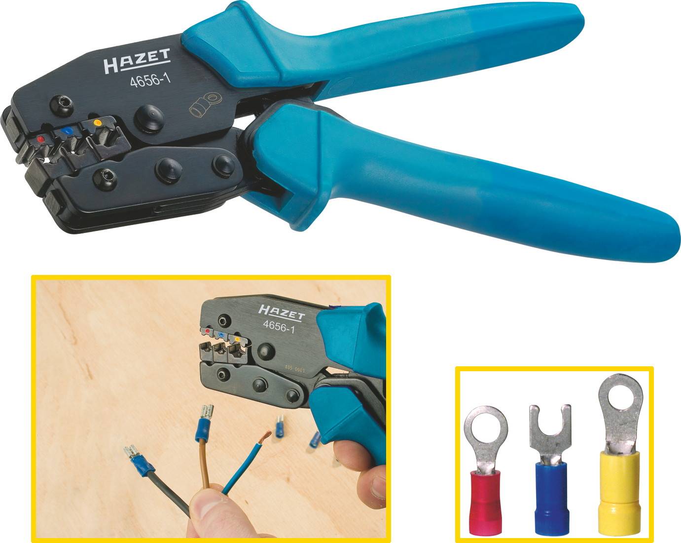 Hazet 4656-1 4656-1 Pince à sertir pour cosses isolées, pour connecteurs de câbles isolés 0.5 à 6 mm²
