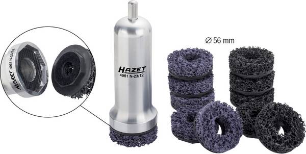 Coffret ponceuse pour moyeux de roues (véhicules utilitaires), 12 pcs. Hazet 4961N-23/12