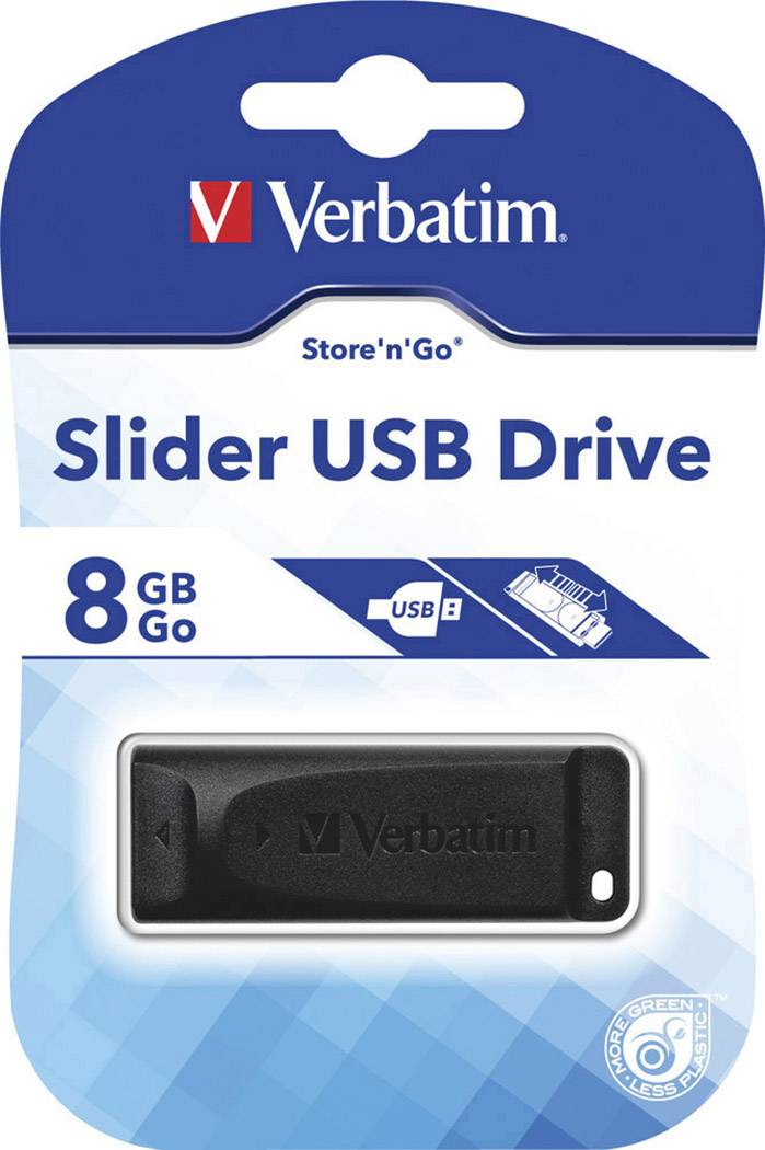 Verbatim Slider Clé USB 8 GB noir 98695 USB 2.0-2