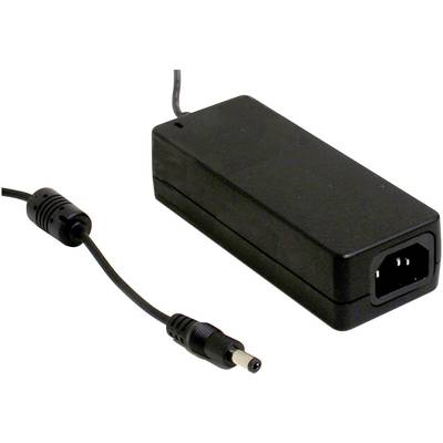 Un bloc d'alimentation noir avec câble d'alimentation et fiche connectés.