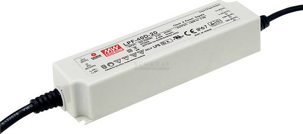 Driver LED MEAN WELL LPF-40D-20 40 W   Tension fixe/courant constant