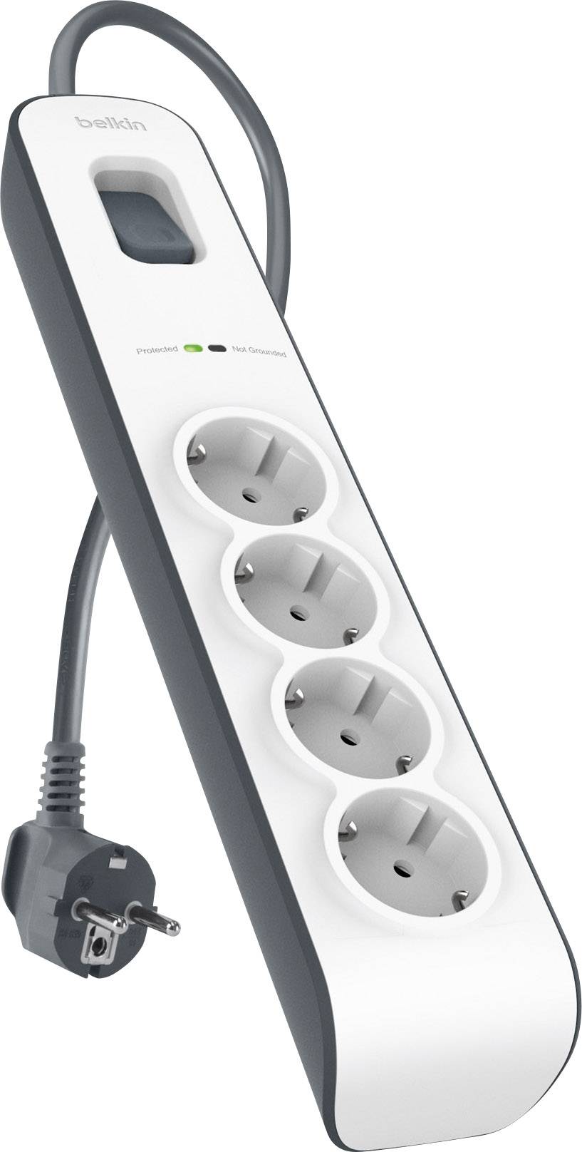 Multiprise avec parafoudre x4 Belkin BSV400VF2M BSV400vf2M blanc, gris-1