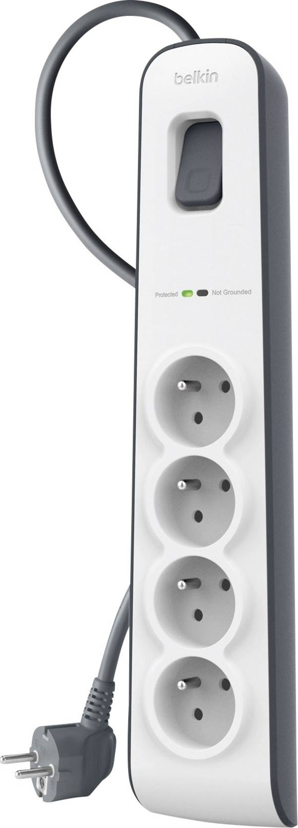 Multiprise Parafoudre 4 Prises avec Protection Surtension et Cordon 2 m
