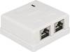 Prise réseau encastré insert avec plaque centrale et châssis CAT 6 2 ports Delock 86269 blanc
