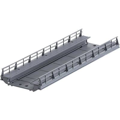 Un modèle gris d'un pont avec des garde-corps, probablement destiné à des fins de maquettisme, est positionné en diagonale dans l'image.