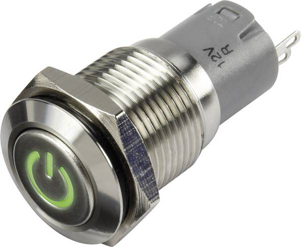 Interrupteur à pression TRU COMPONENTS LAS2GQF-11ZDT/G/12V/S/P 1303017 48 V/DC 2 A 1 x On/On IP65 à accrochage 1 pc(s)