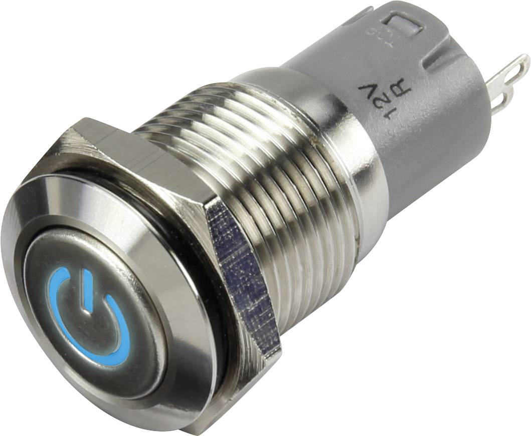 Interrupteur à pression TRU COMPONENTS LAS2GQF-11ZDT/B/12V/S/P 1303018 48 V/DC 2 A 1 x On/On IP65 à accrochage 1 pc(s)