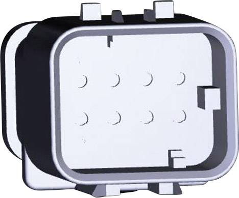 Élément rectangulaire métallique doté de neuf broches visibles disposées en grille, probablement un connecteur électrique.