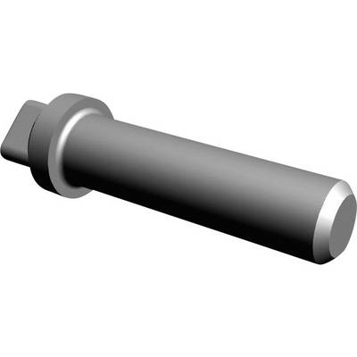 Une tige métallique cylindrique avec une tête carrée et une extrémité arrondie, probablement une partie d'un composant mécanique.