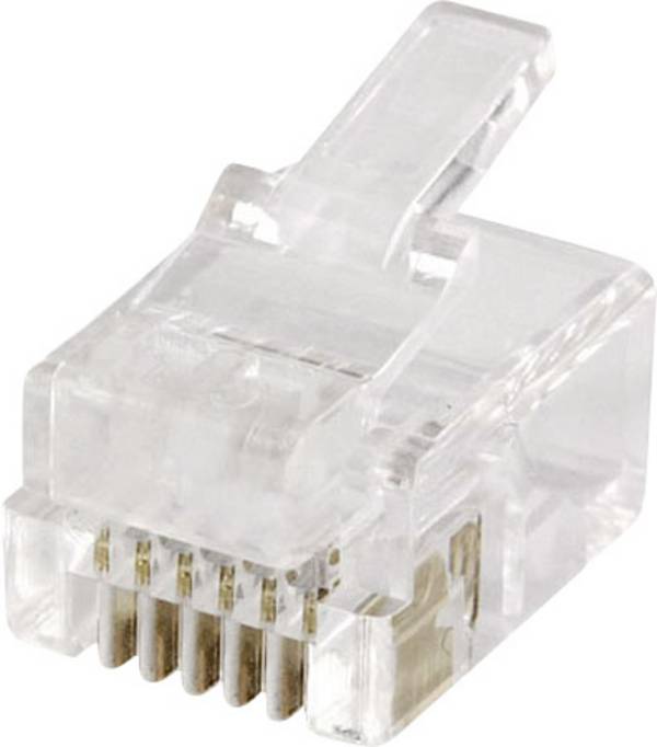 Fiche modulaire mâle econ connect MPL66R RJ12 mâle, droit Pôle: 6 transparent(e) 1 pc(s)