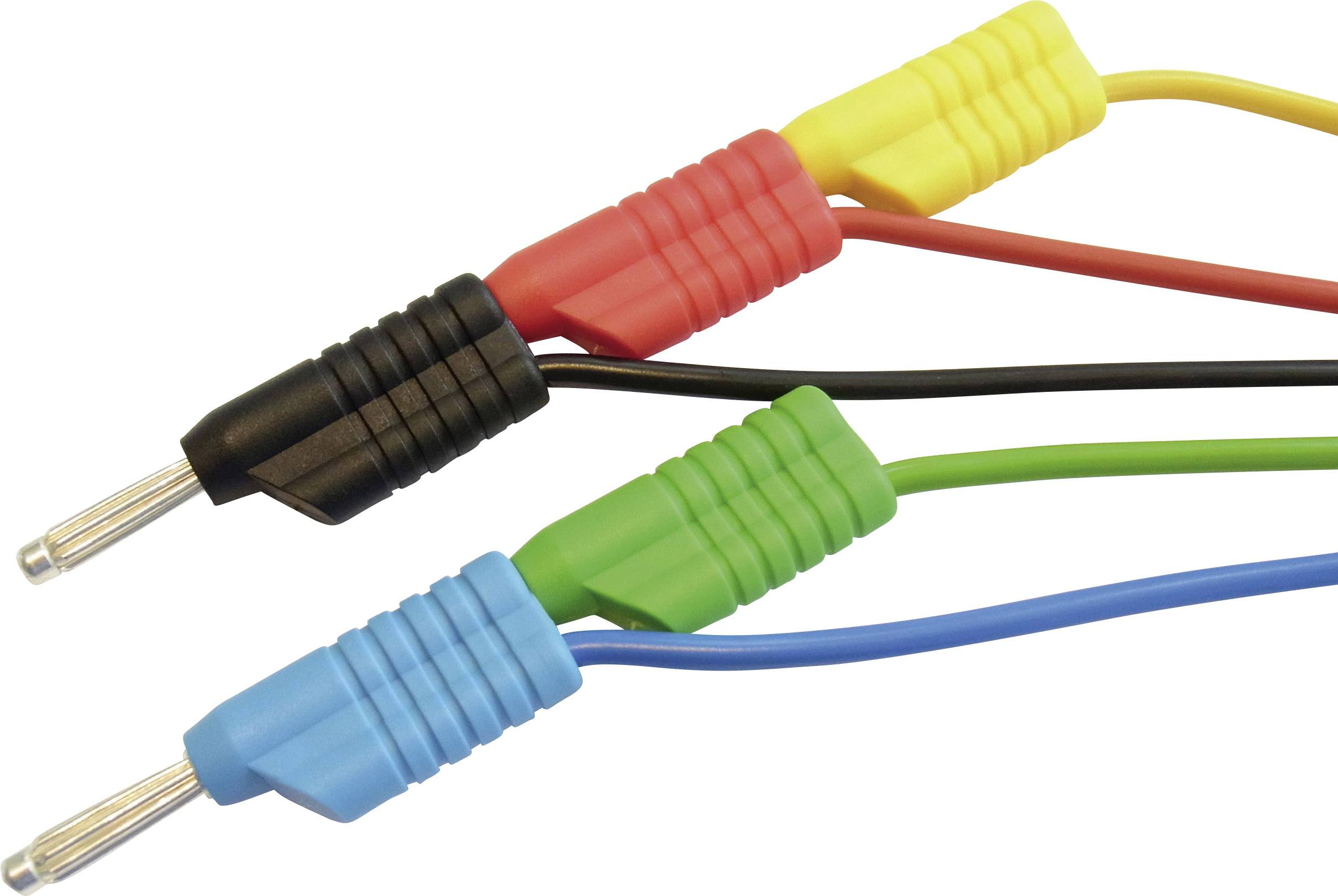 VOLTCRAFT MS 4100S Set de cordons de mesure Banane mâle 4 mm Banane mâle 4 mm 1.00 m rouge, noir, bleu, vert, jaune 1