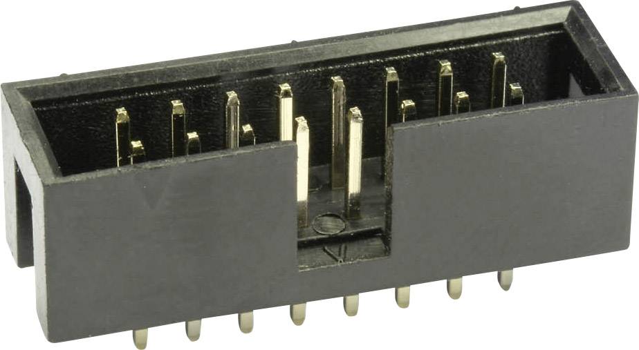 Un connecteur femelle à 10 broches en noir avec des contacts métalliques. Adapté pour les connexions électroniques dans les appareils ou les circuits.