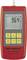 Un appareil de mesure de pression numérique rouge avec un écran affichant '964'. Des touches sont présentes pour Marche/Arrêt, Max, Tare, Menu, Min et Enregistrer.