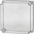 Couvercle rectangulaire transparent en plastique avec des coins arrondis, adapté comme boîtier de protection pour composants électroniques.