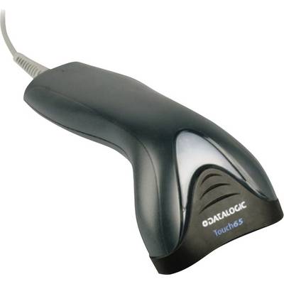 Un scanner portable noir avec l'inscription 'Datalogic Touch65' sur la face avant.