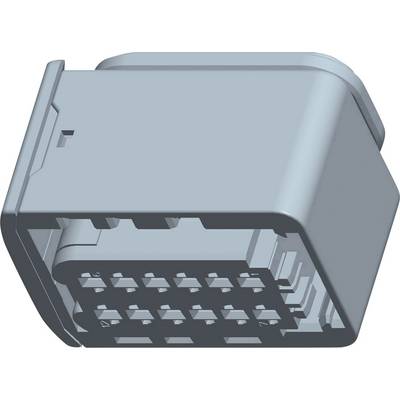 Connecteur bleu, rectangulaire à 16 broches, disposé en deux rangées de huit contacts. Adapté pour les connexions électriques dans les véhicules.
