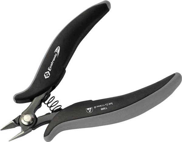 C.K Ecotronic T3888 antistatique (ESD) Pince coupante pour circuits imprimés sans facette 135 mm