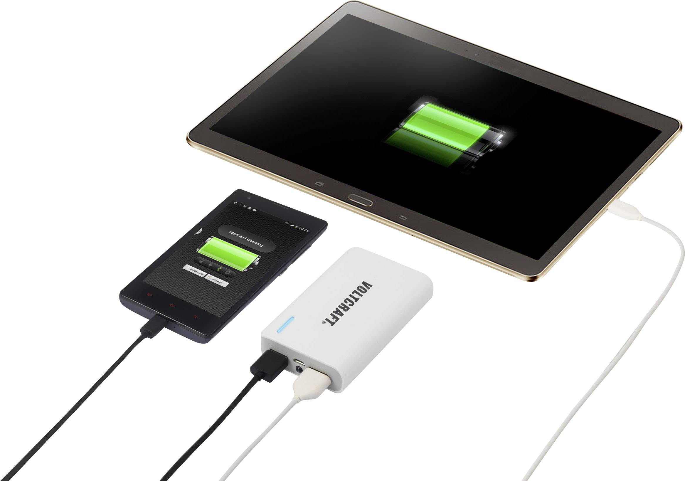 VOLTCRAFT PB-16 Powerbank (batterie supplémentaire) 7800 mAh Li-Ion blanc-3