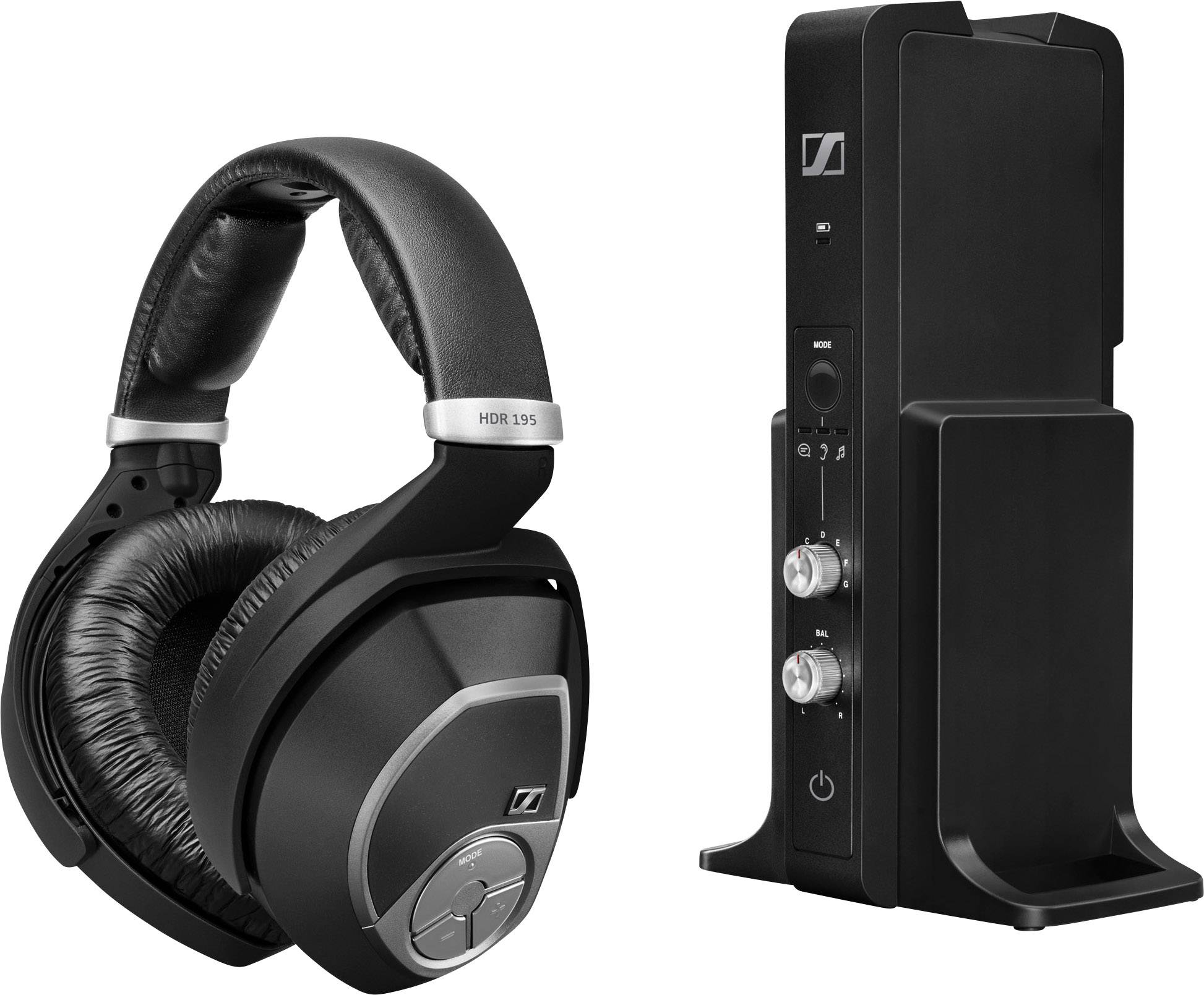Ensemble de casque sans fil à écouteurs circumauraux à côté de sa station de charge adaptée, idéal pour une reproduction audio de haute qualité à domicile.