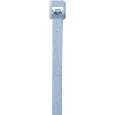 Attache-câbles en plastique bleu, orientés verticalement, avec un mécanisme de fermeture en haut. Utilisés pour regrouper des câbles.
