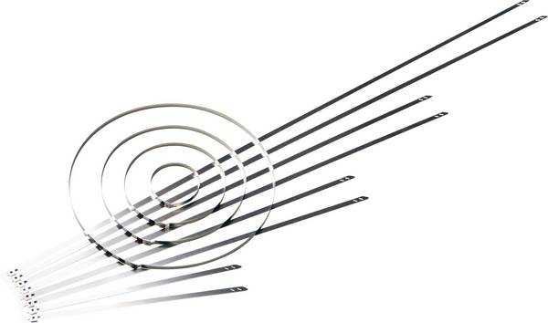 HellermannTyton 111-01552 MST700S Serre-câble 700 mm 5.90 mm argent avec fermeture à billes, stabilisé à la chaleur 1 pc(s)