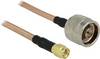 Câble de raccordement pour antenne WiFi Delock 88897 [1x N mâle - 1x SMA mâle] 1.00 m transparent