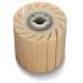 Tête de brosse à polir cylindrique avec des lamelles beiges et un noyau gris.