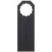 Cintre de porte noir avec bords supérieurs arrondis et un trou rond pour la fixation sur une poignée de porte.