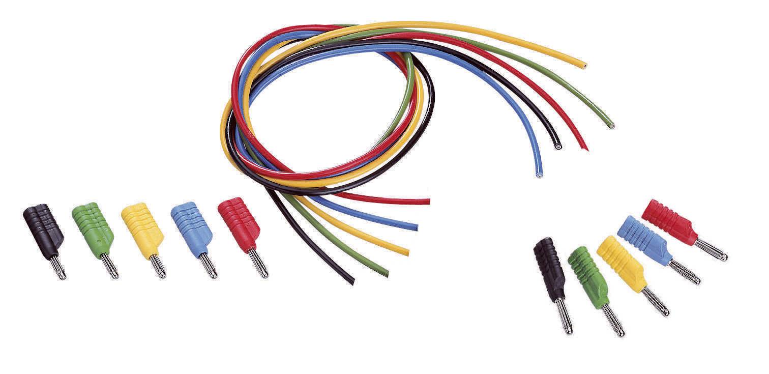VOLTCRAFT MS-4041 Set de cordons de mesure Banane mâle 4 mm Banane mâle 4 mm 1.00 m noir, rouge, bleu, jaune, vert 1