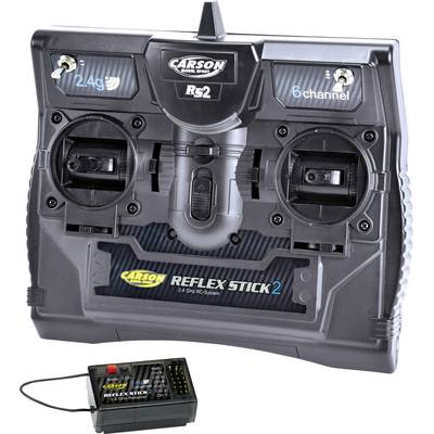 Télécommande 'Carson Reflex Stick 2' avec 6 canaux et 2,4 GHz, design noir.
