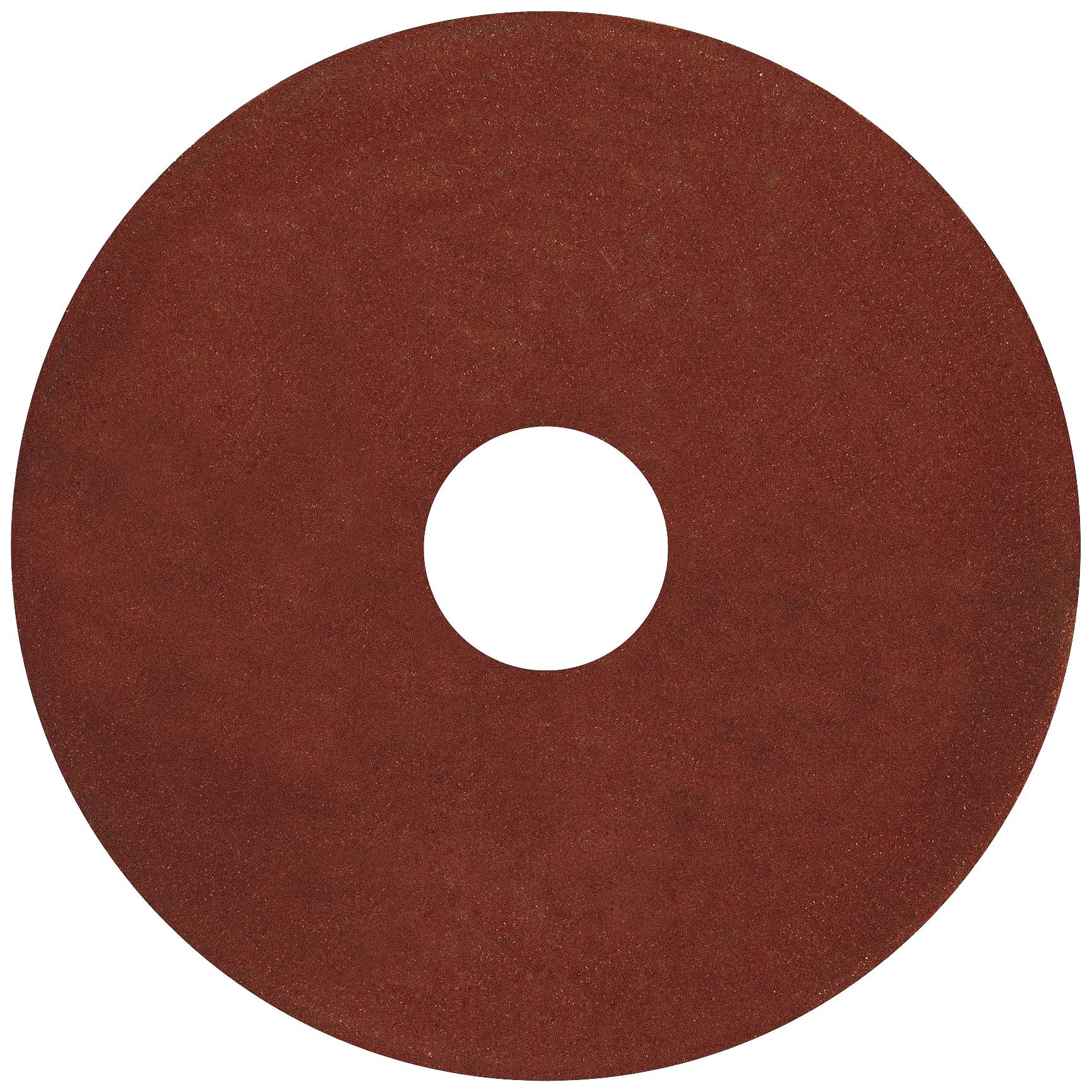 Un disque de papier abrasif de forme circulaire avec une ouverture centrale, adapté pour les machines à poncer, de couleur rouge foncé.