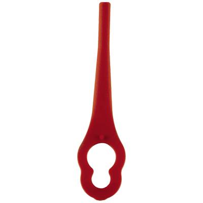 Un décapsuleur rouge en plastique avec une poignée circulaire et une ouverture en forme de bouteille.