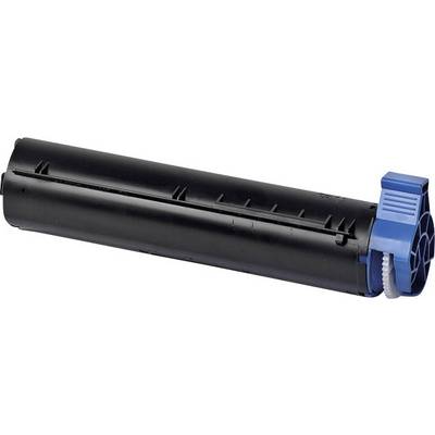 Une cartouche de toner noire avec un capuchon bleu, convenant aux imprimantes laser.