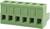 Bloc de connexion électrique rectangulaire vert avec six ouvertures pour connexions de câbles. Utilisé pour les appareils électriques ou les circuits électroniques.