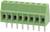 Connecteur vert à six pôles avec broches métalliques pour circuits électroniques. Utilisé dans les projets électroniques.