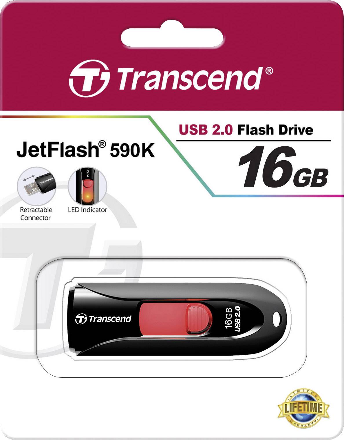 TRANSCEND 16Go Clé USB 2.0 - Noir-4