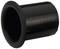 Gaine de protection en plastique noir cylindrique à bords cannelés, souvent utilisée pour protéger les câbles ou comme couvercle dans des applications techniques.