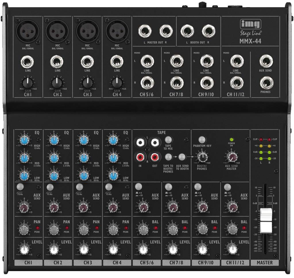 IMG Stageline MMX-44 Console de mixage Nombre de canaux:12